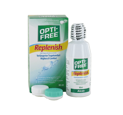 OPTI-FREE RepleniSH Reisepack (1x90ml+1 flacher Behälter)